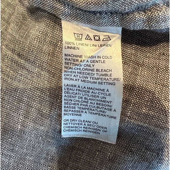 Saks Fifth Avenue Linen V-neck Tunic. Gray size small - Picture 6 of 6